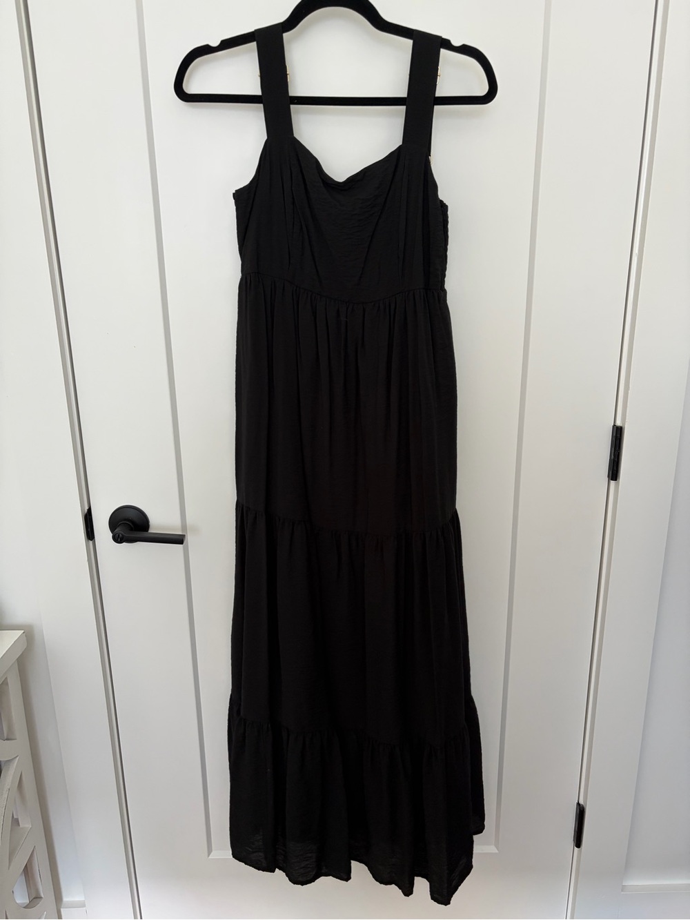 Nine West Black Tiered Maxi Dress with Wide Straps